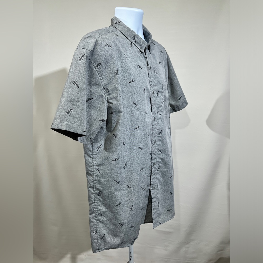 Molokai Gray Paper Airplane Print Short Sleeve Sh… - image 6